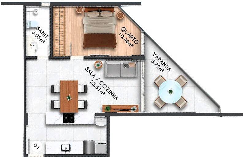 Apartamento à venda com 1 quarto, 29m² - Foto 15